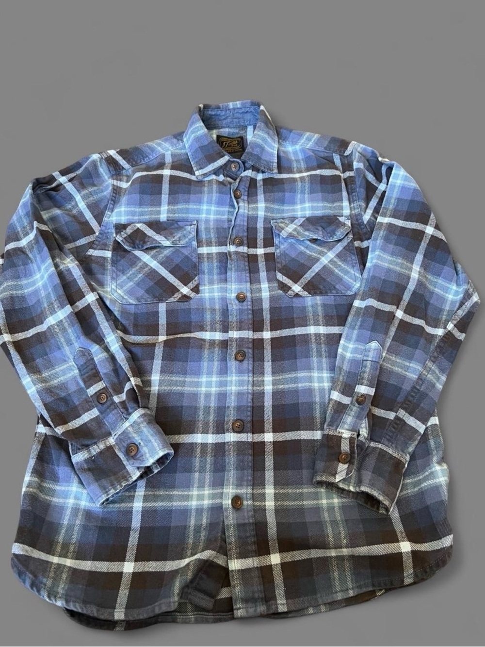 Jachs flannel shirt in blue mens Medium